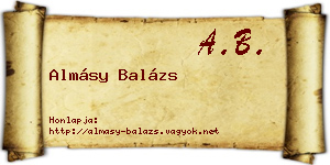 Almásy Balázs névjegykártya